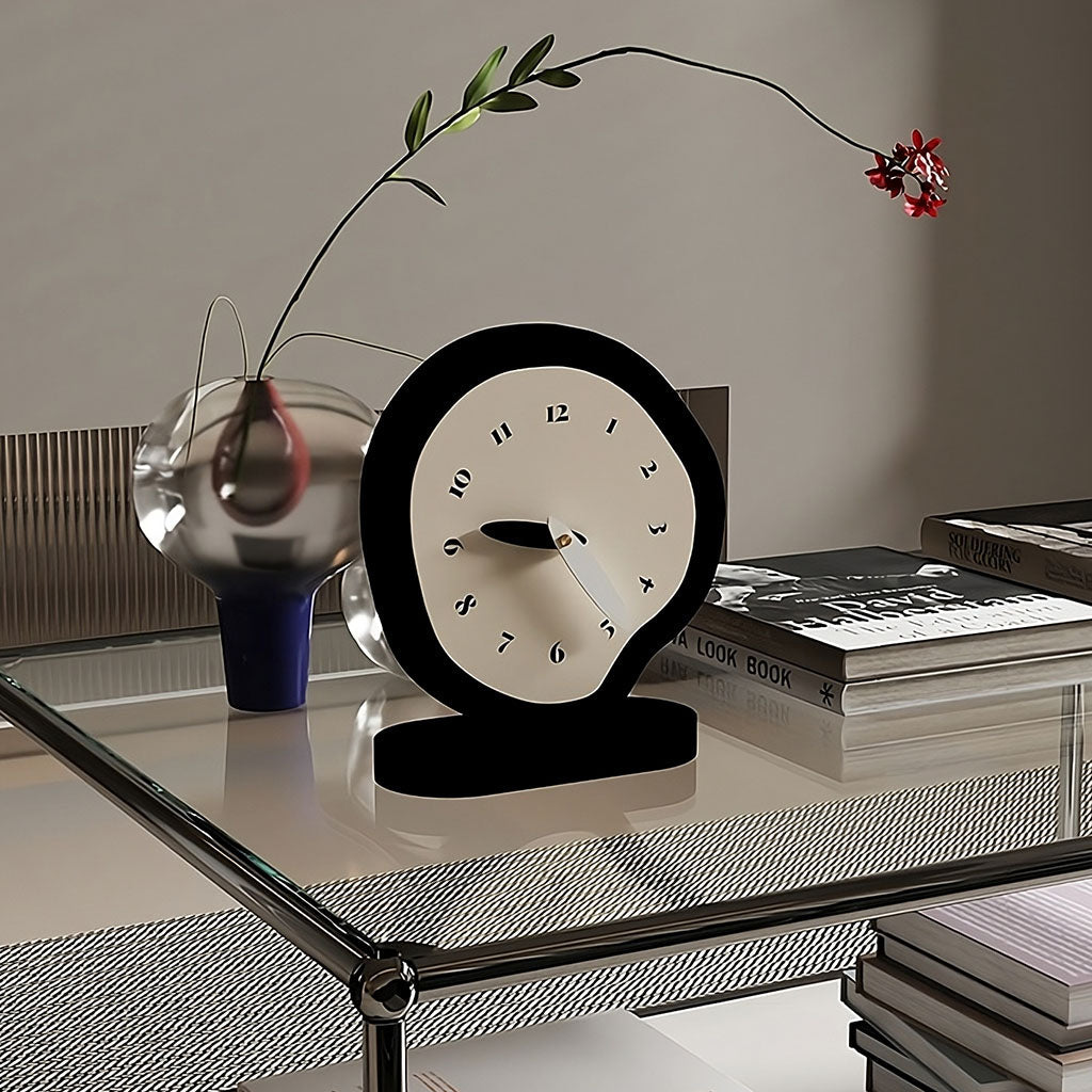 Oscar - B&W Irregular Minimalist Desk Clock