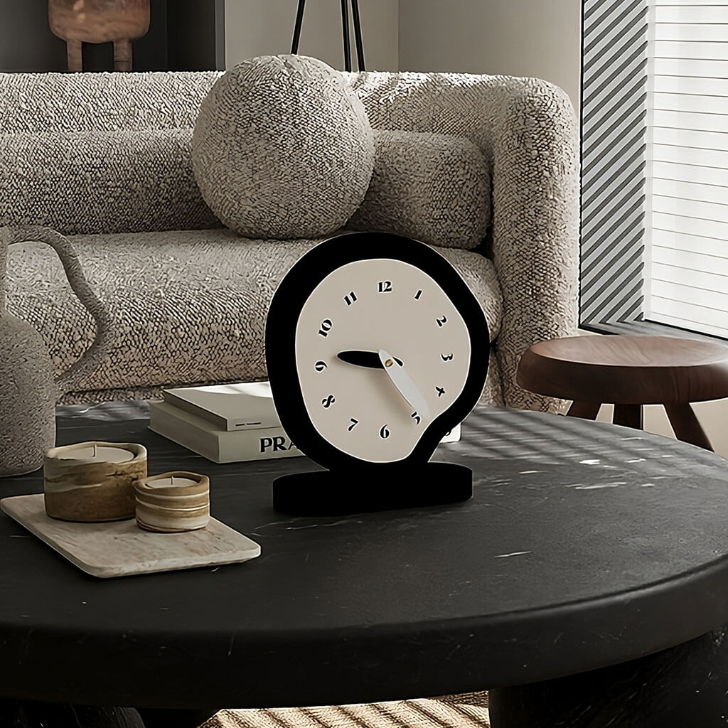 Oscar - B&W Irregular Minimalist Desk Clock