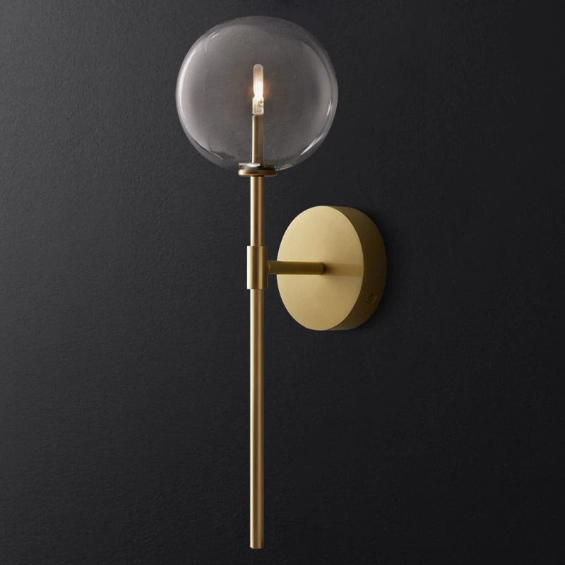 Serene Stone - Retro Clear Glass Wall Lamp
