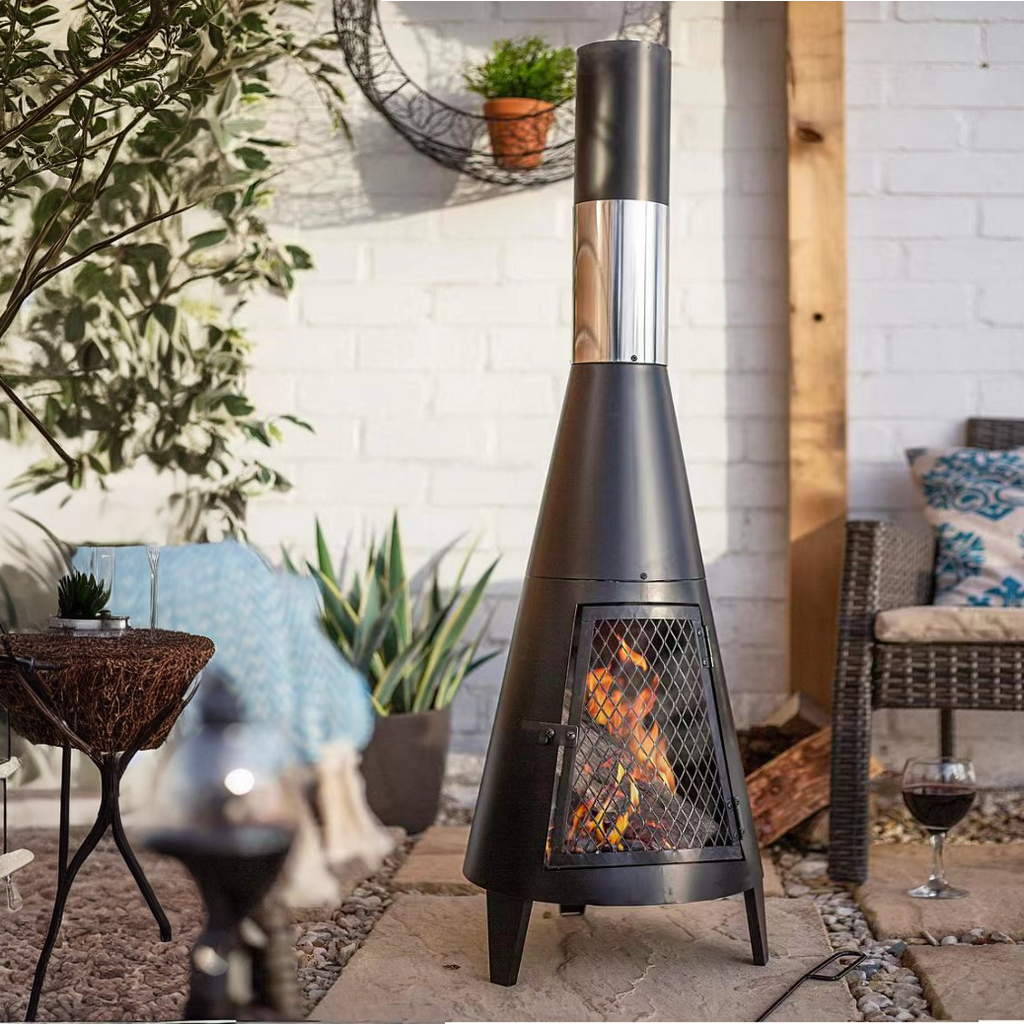 Ulric - Outdoor Chiminea Fireplace Iron Fire Pit