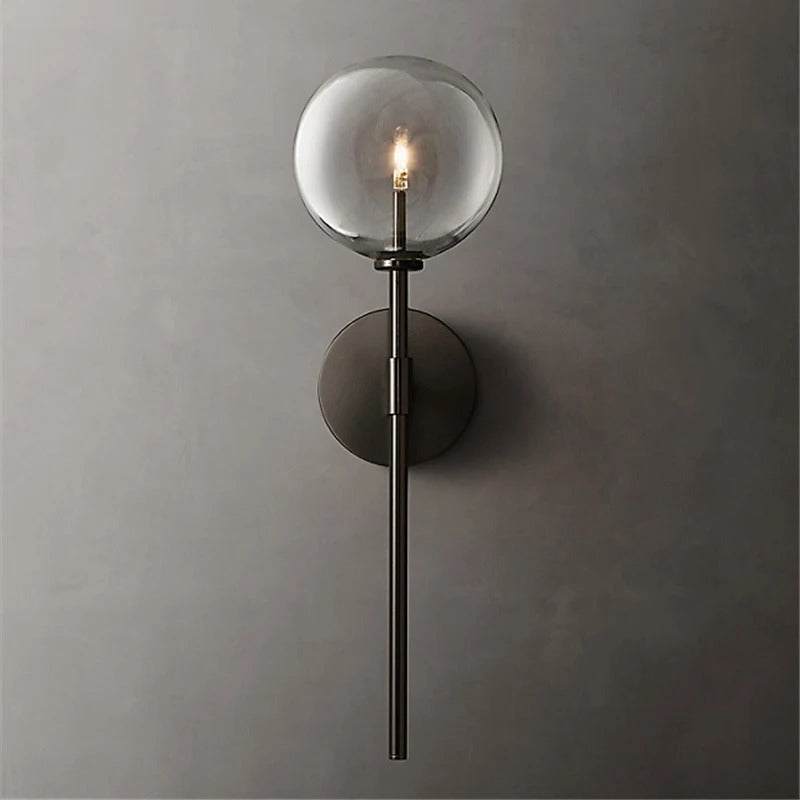 Serene Stone - Retro Clear Glass Wall Lamp