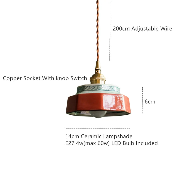 Pine Haven – Hand-Painted Ceramic Pendant Light