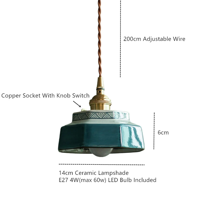 Pine Haven – Hand-Painted Ceramic Pendant Light