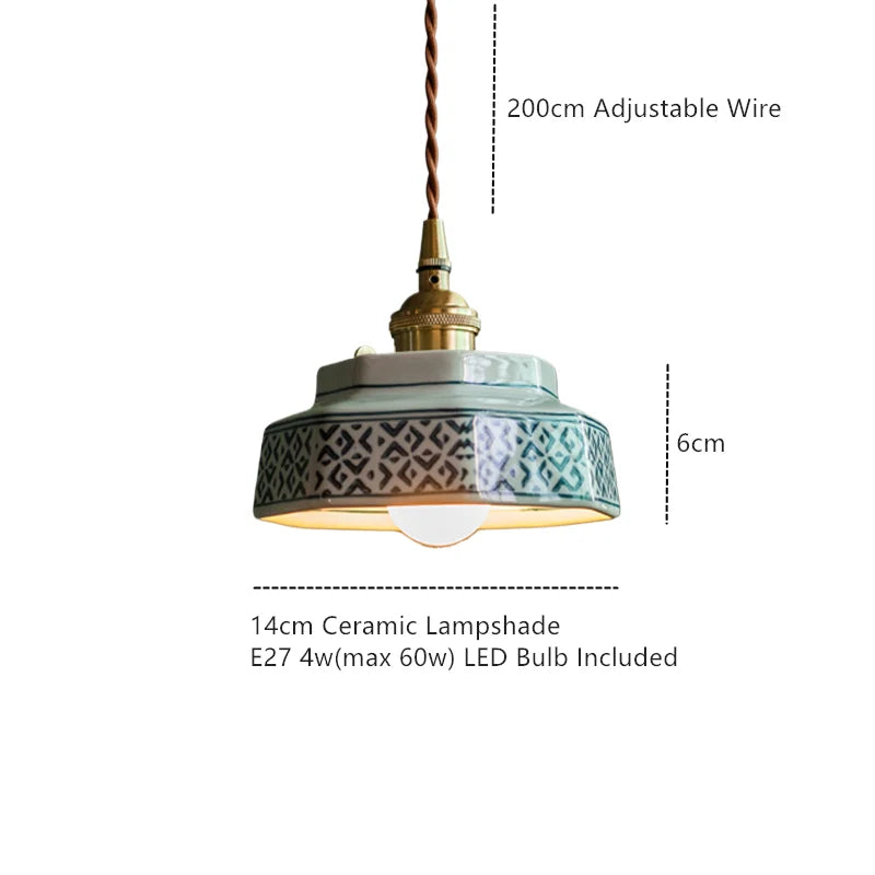Pine Haven – Hand-Painted Ceramic Pendant Light