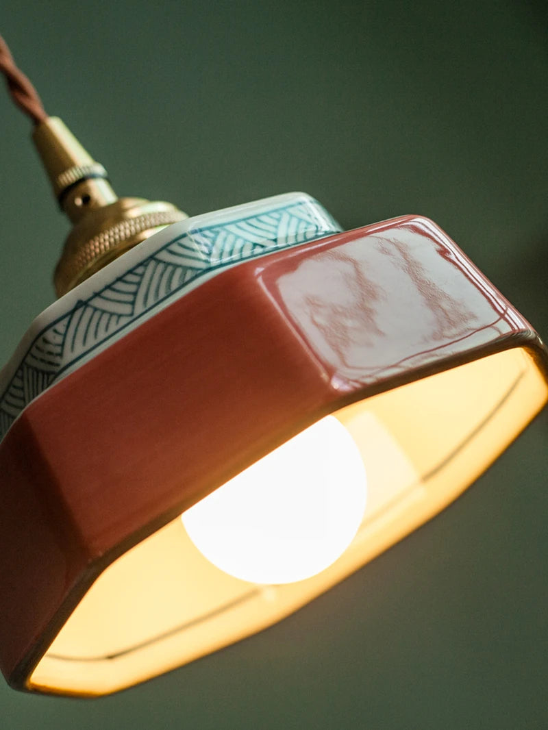 Pine Haven – Hand-Painted Ceramic Pendant Light