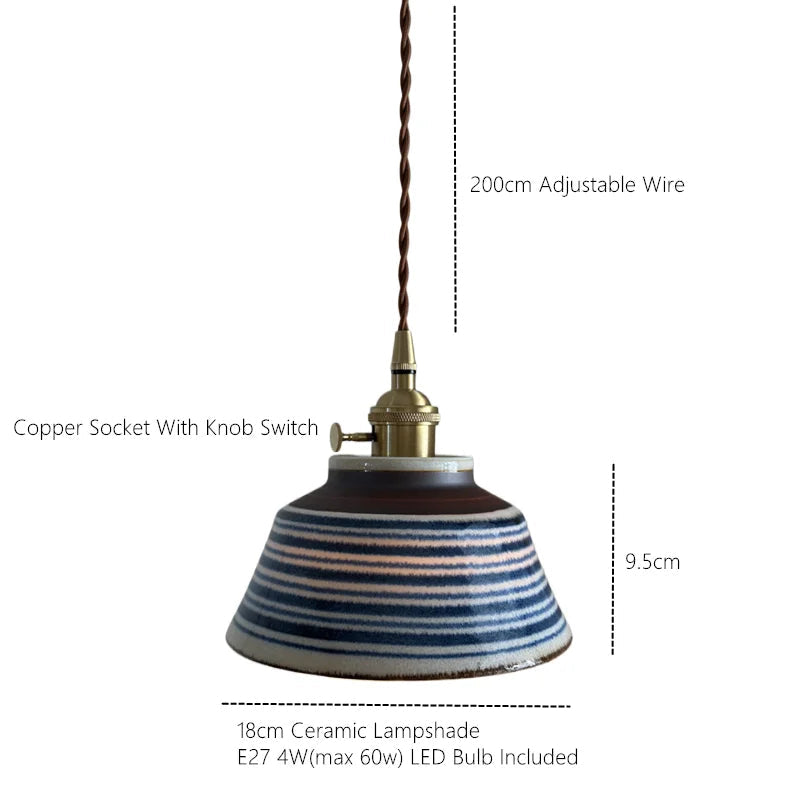Birch Echo – Hand-Painted Ceramic Pendant Light