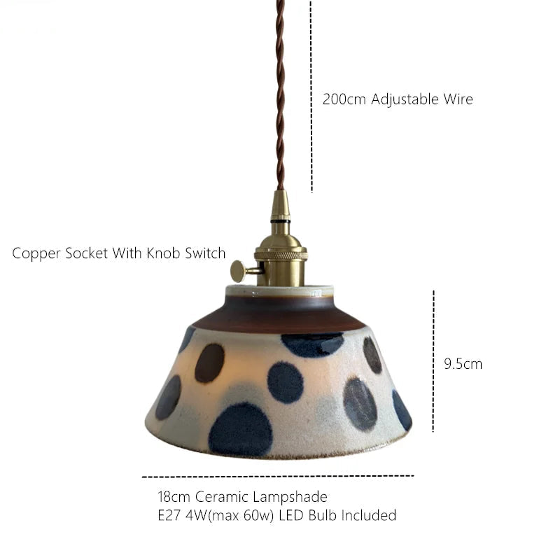 Birch Echo – Hand-Painted Ceramic Pendant Light