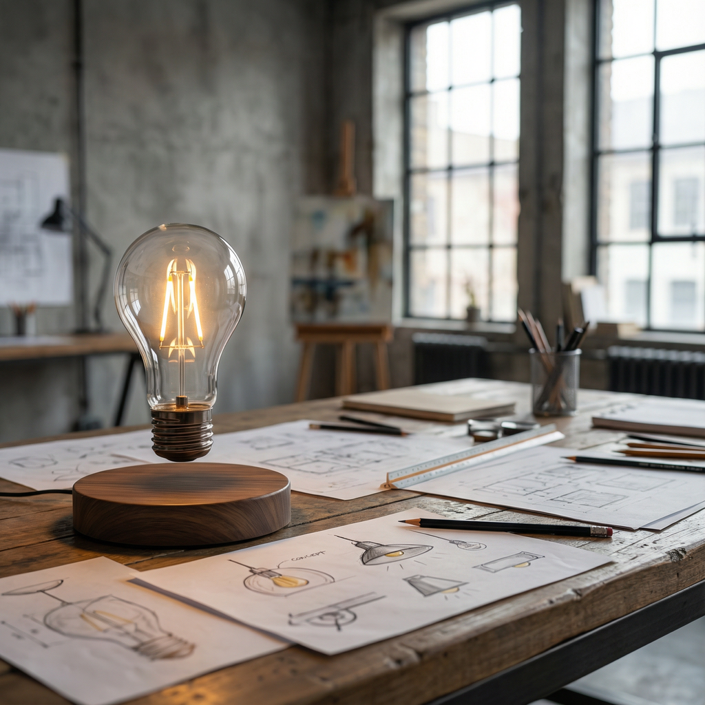 Solstice Ridge – Floating Magnetic LED Table Lamp