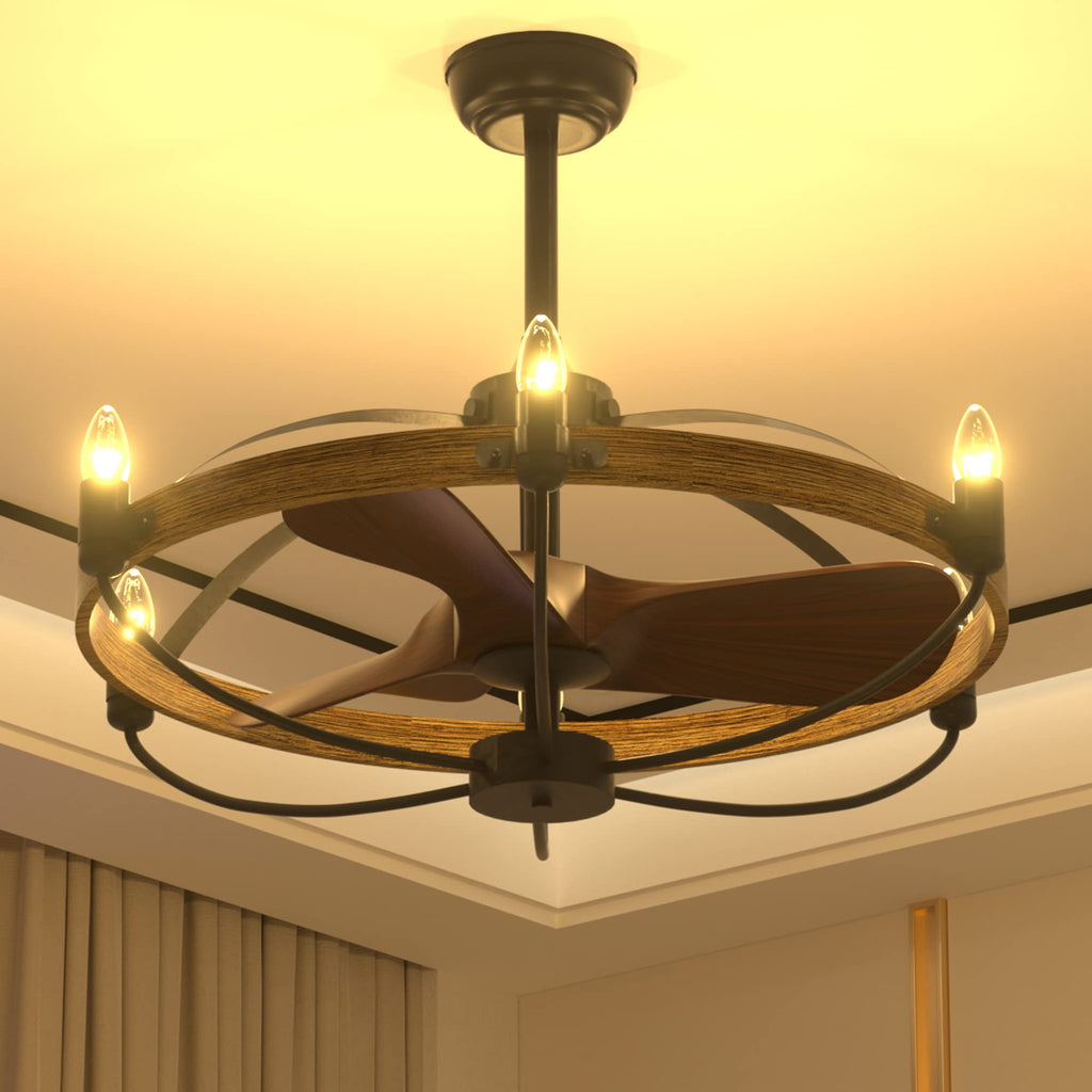 Jacinta - Rustic Farmhouse Ceiling Fan Chandelier