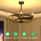 Jacinta - Rustic Farmhouse Ceiling Fan Chandelier