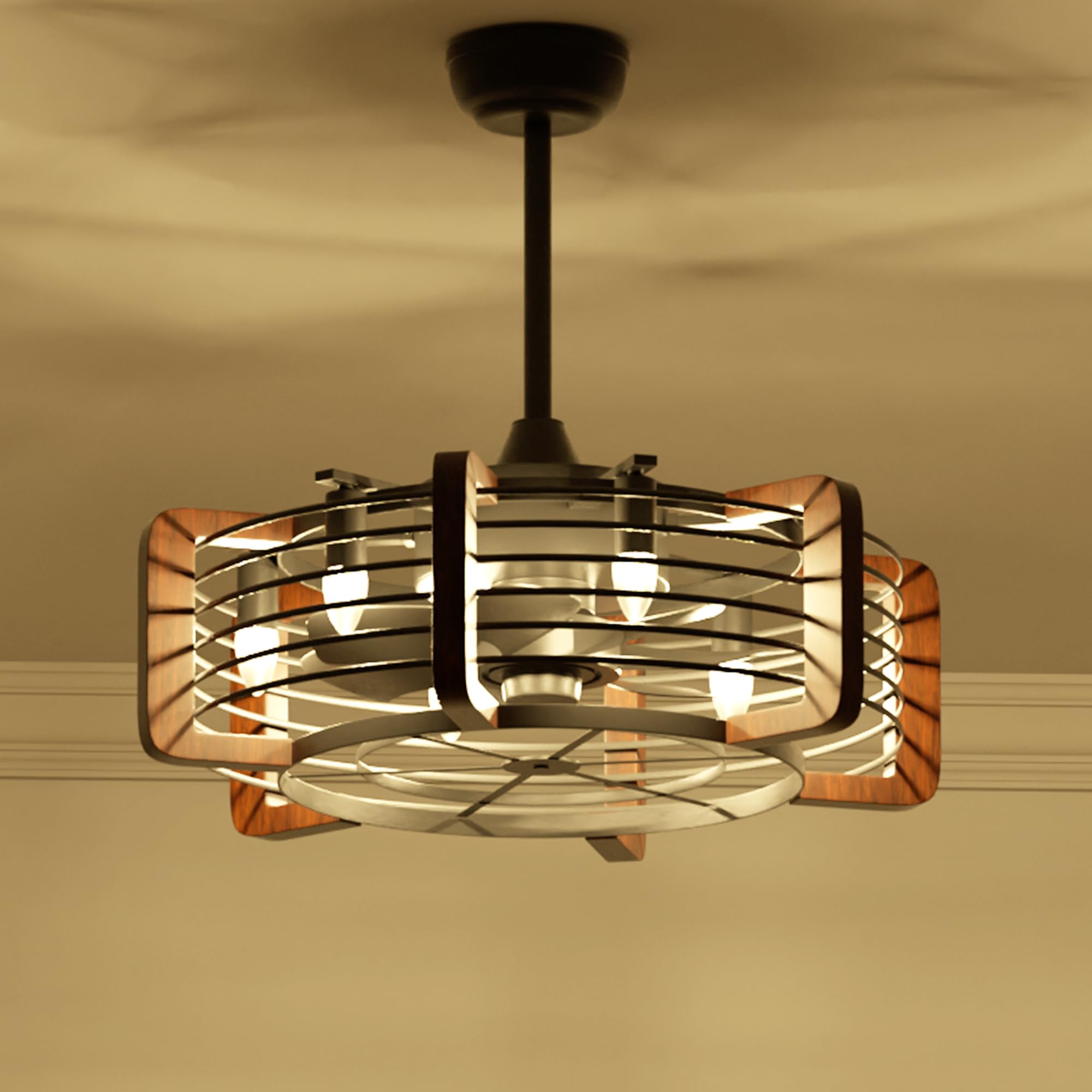 Jacinta - Rustic Farmhouse Ceiling Fan Chandelier