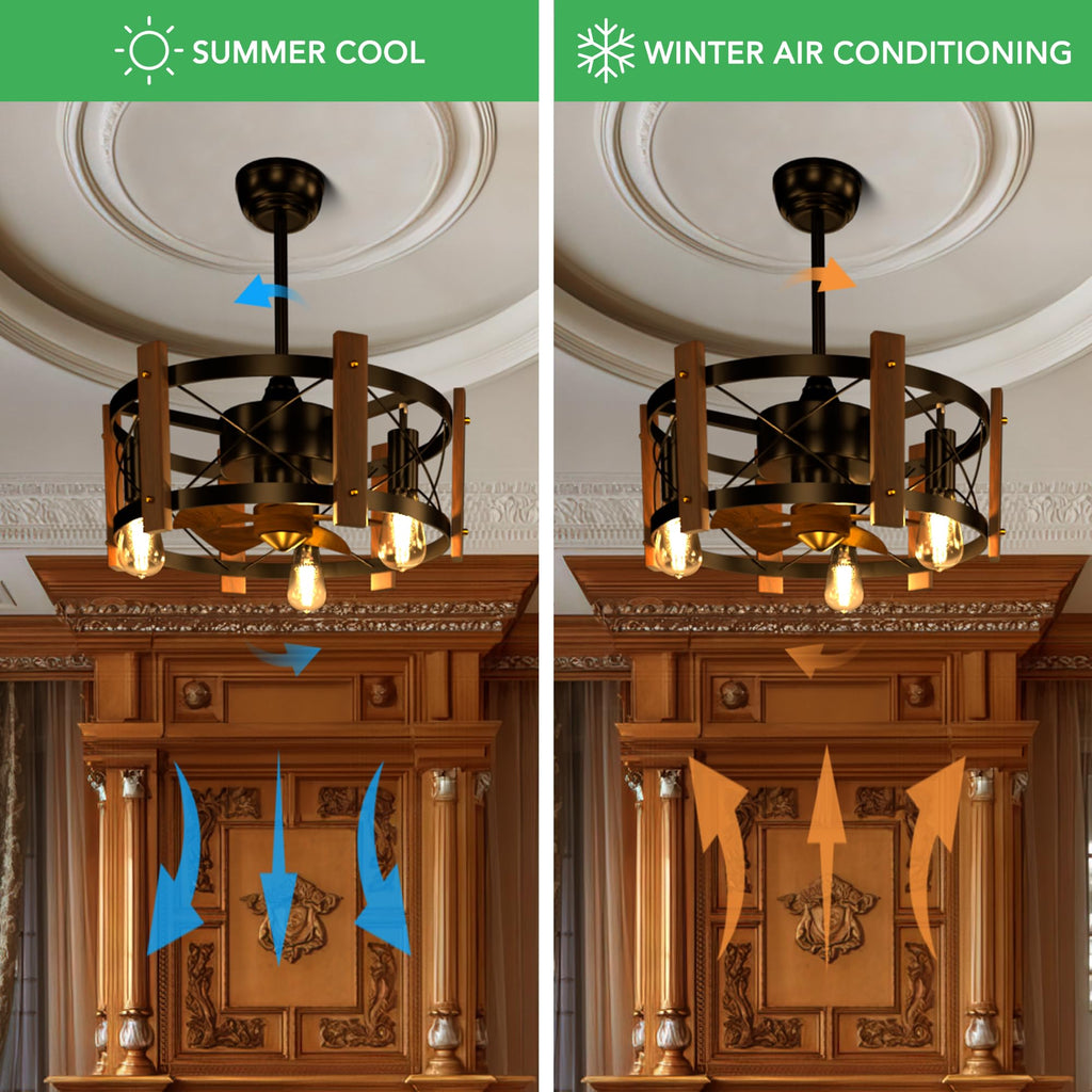 Jacinta - Rustic Farmhouse Ceiling Fan Chandelier