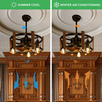 Jacinta - Rustic Farmhouse Ceiling Fan Chandelier
