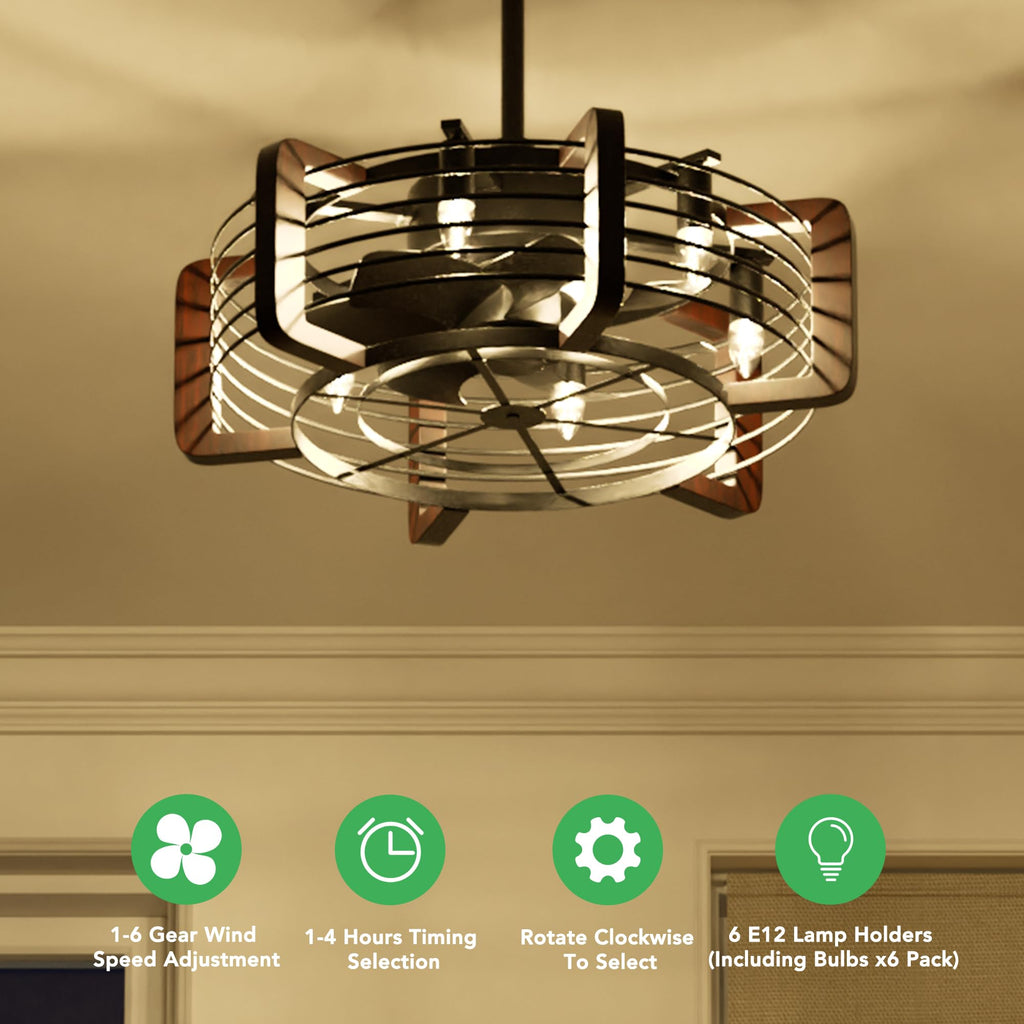 Jacinta - Rustic Farmhouse Ceiling Fan Chandelier