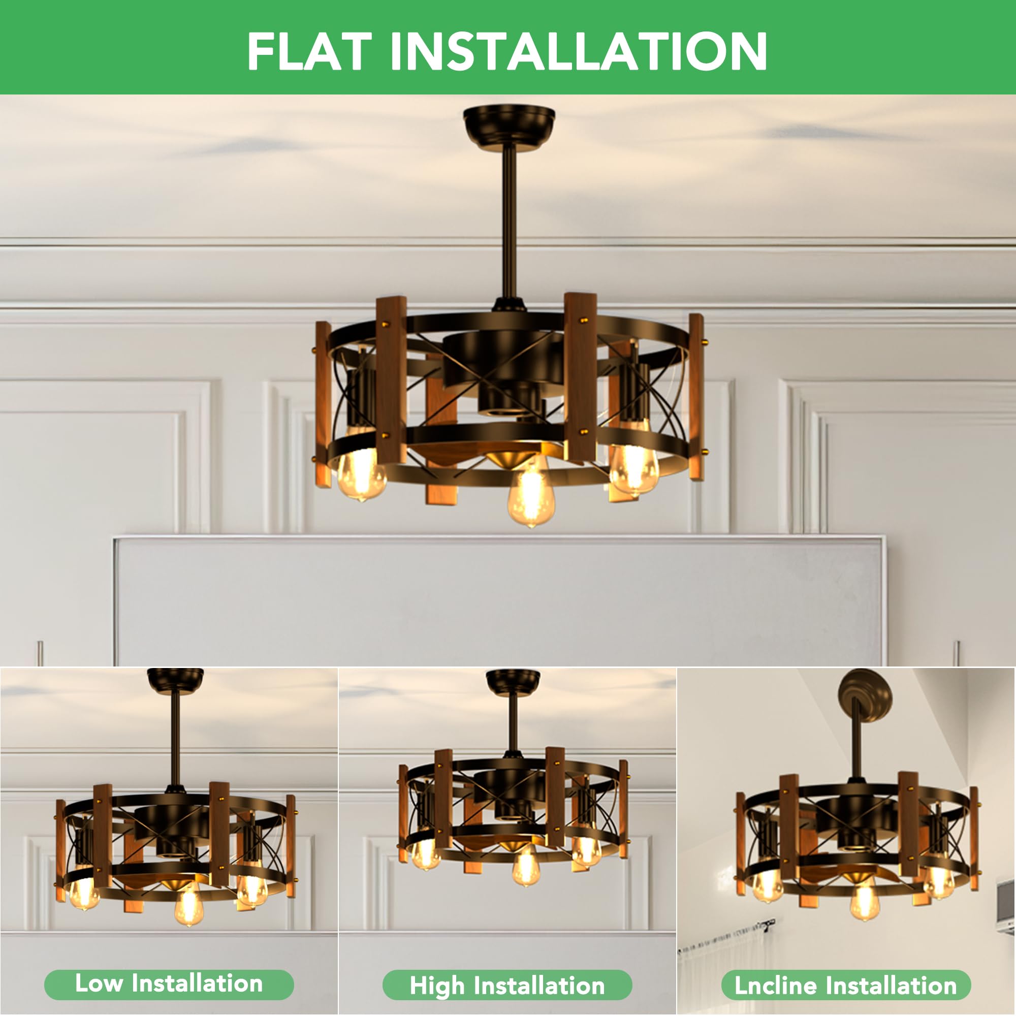 Jacinta - Rustic Farmhouse Ceiling Fan Chandelier