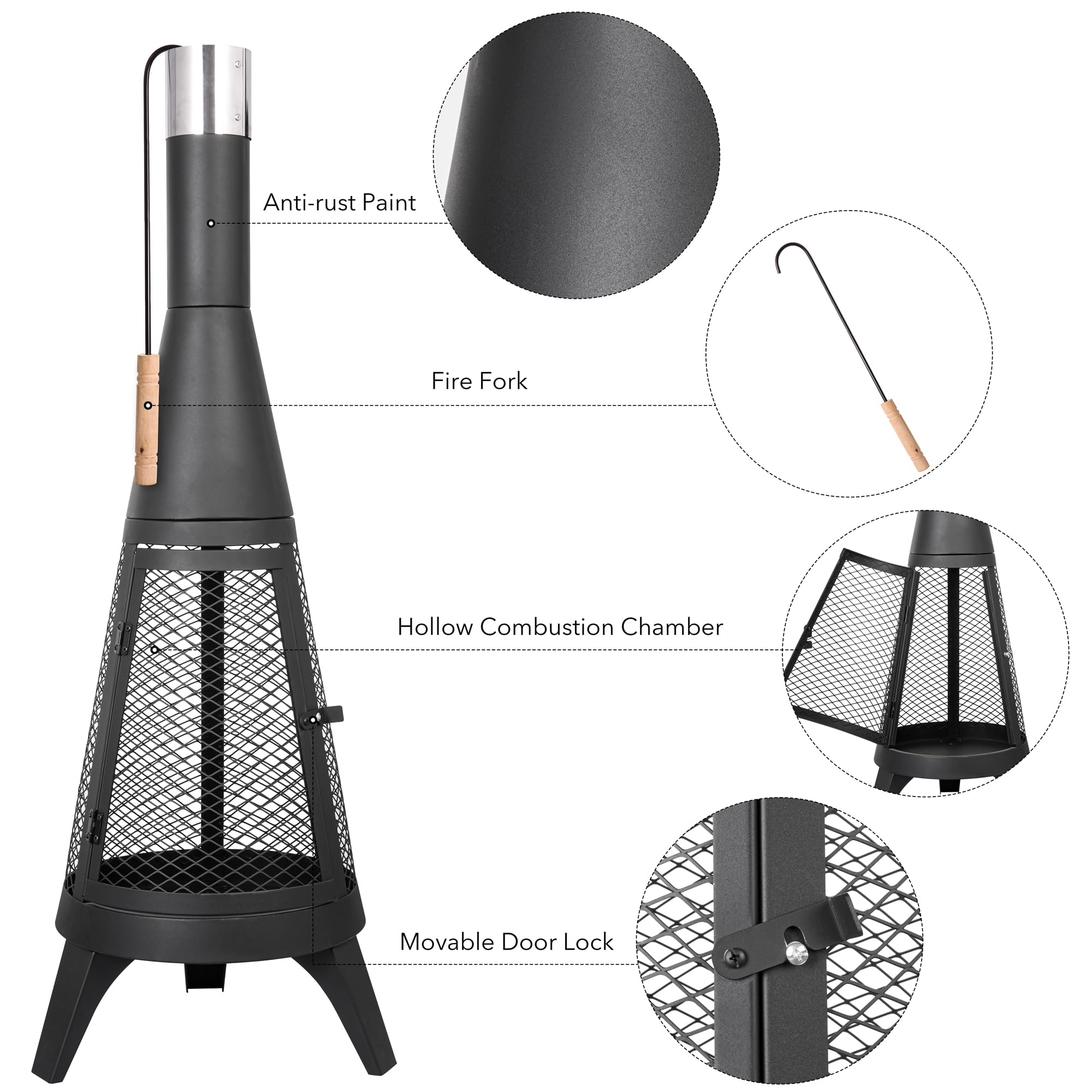 Elara - 47.2" Cast Iron Chiminea