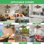 Jacinta - Rustic Farmhouse Ceiling Fan Chandelier