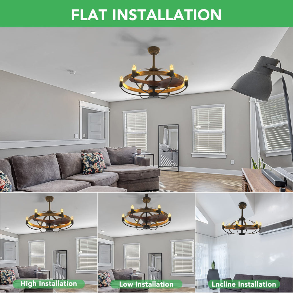 Jacinta - Rustic Farmhouse Ceiling Fan Chandelier