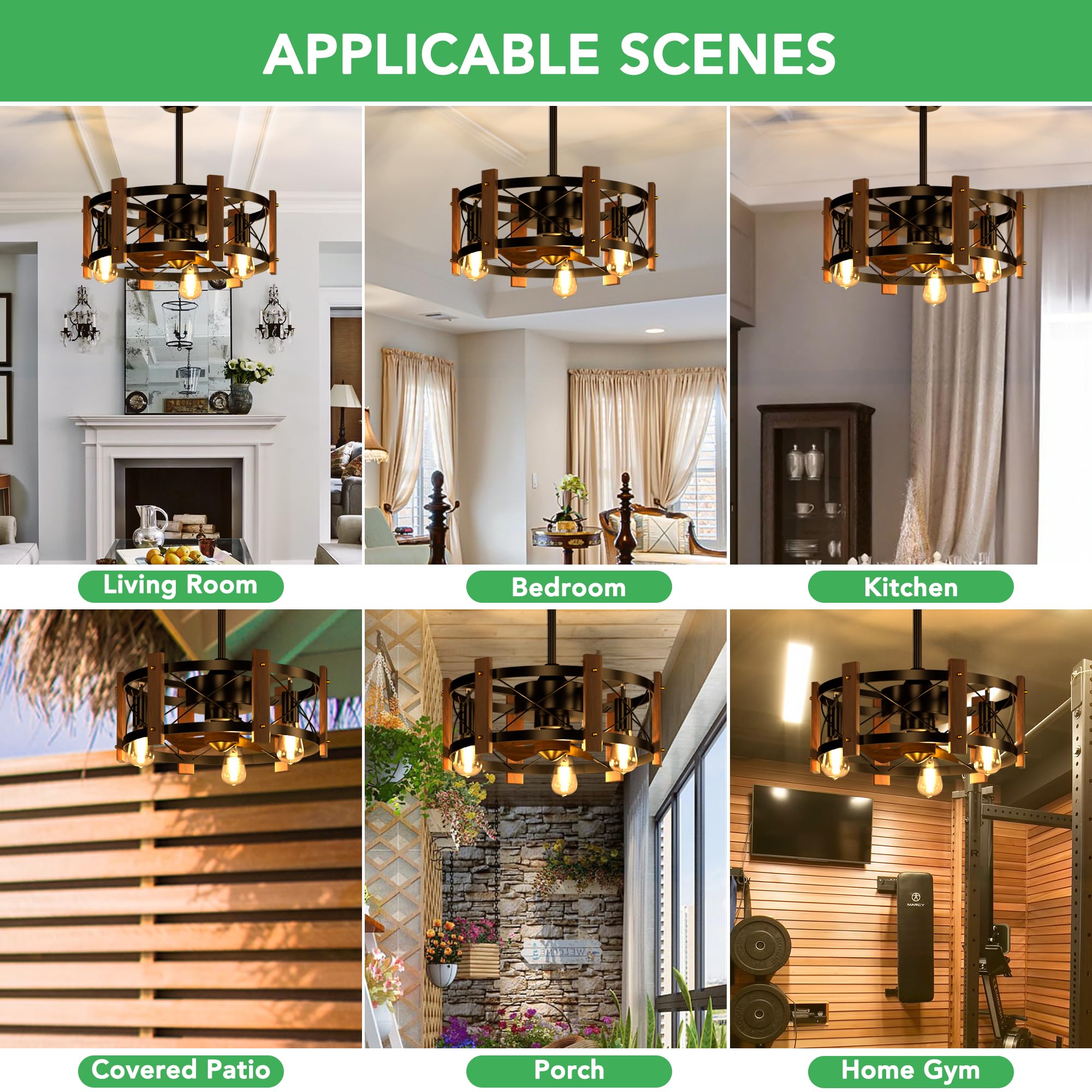 Jacinta - Rustic Farmhouse Ceiling Fan Chandelier