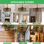 Jacinta - Rustic Farmhouse Ceiling Fan Chandelier