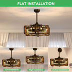 Jacinta - Rustic Farmhouse Ceiling Fan Chandelier