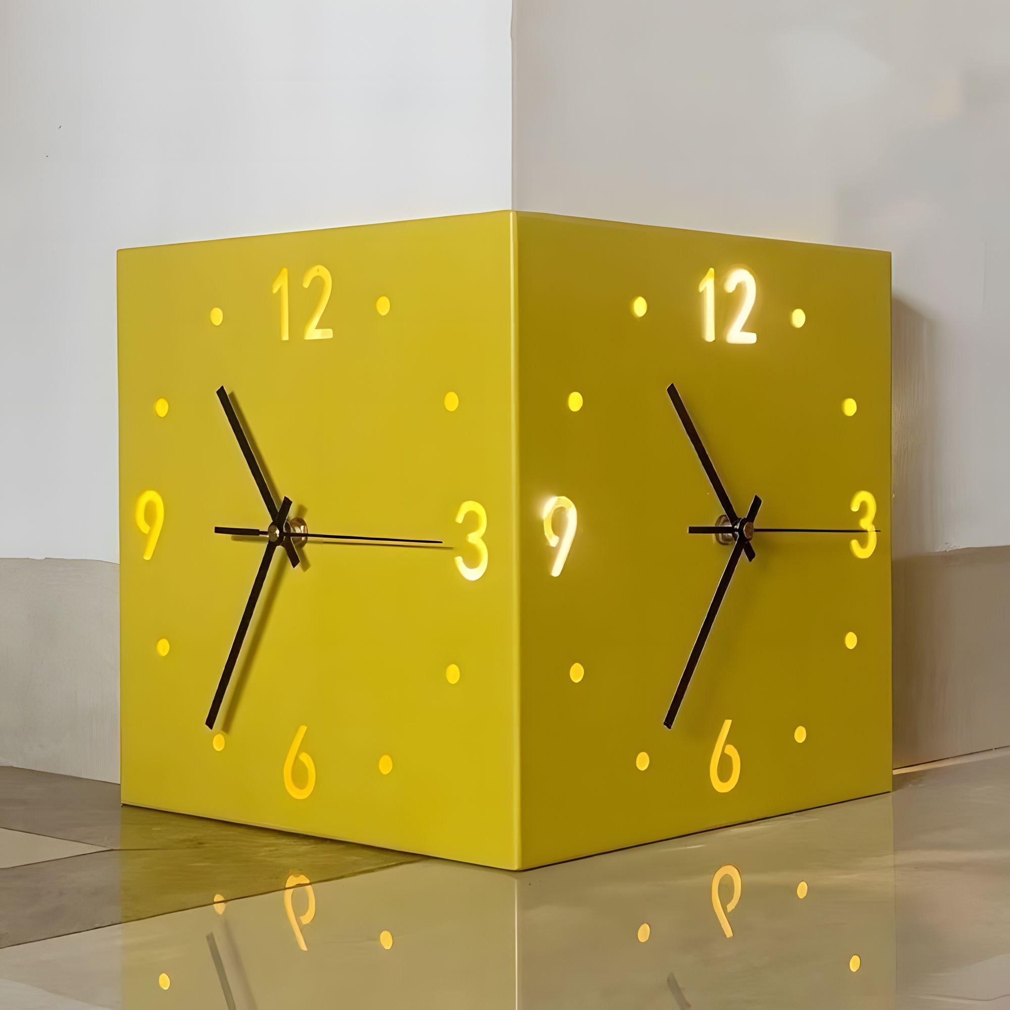Ophelia - Nordic Square Modern Corner Wall Clock