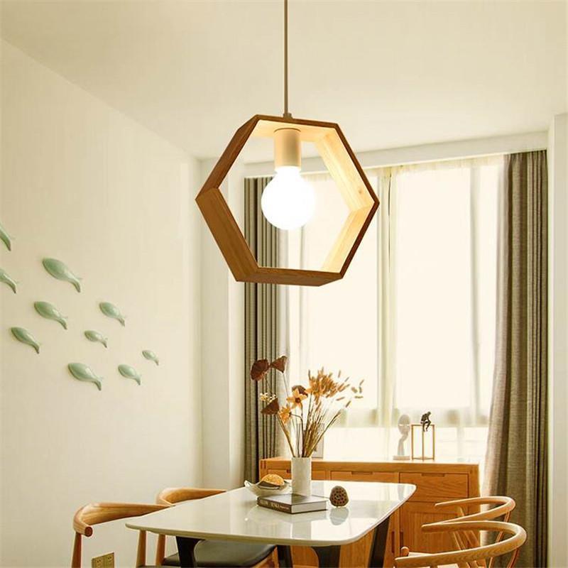 Winter Fern - Geometric Hanging Wooden Lights For Bedroom