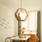 Winter Fern - Geometric Hanging Wooden Lights For Bedroom