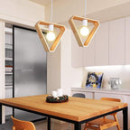 Winter Fern - Geometric Hanging Wooden Lights For Bedroom