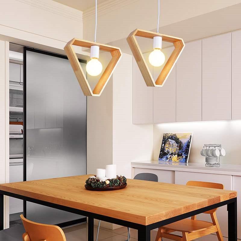 Winter Fern - Geometric Hanging Wooden Lights For Bedroom