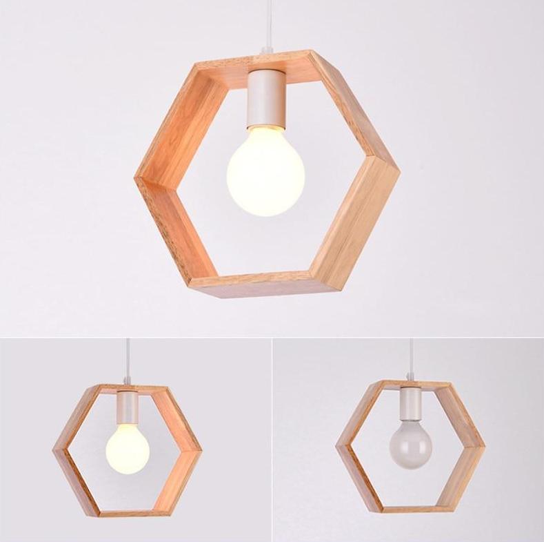 Winter Fern - Geometric Hanging Wooden Lights For Bedroom