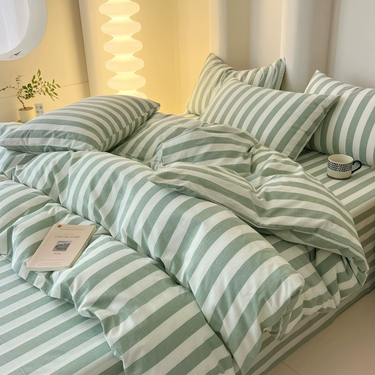 Zane - Simple Pastel Striped Bedding Set