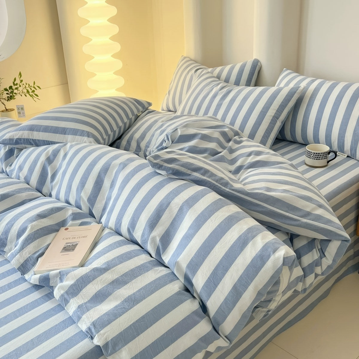 Zane - Simple Pastel Striped Bedding Set