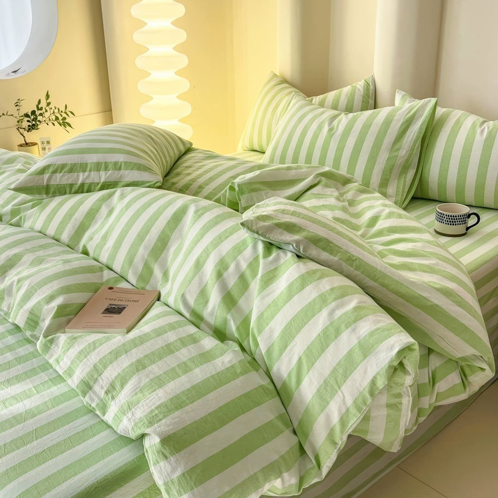 Zane - Simple Pastel Striped Bedding Set