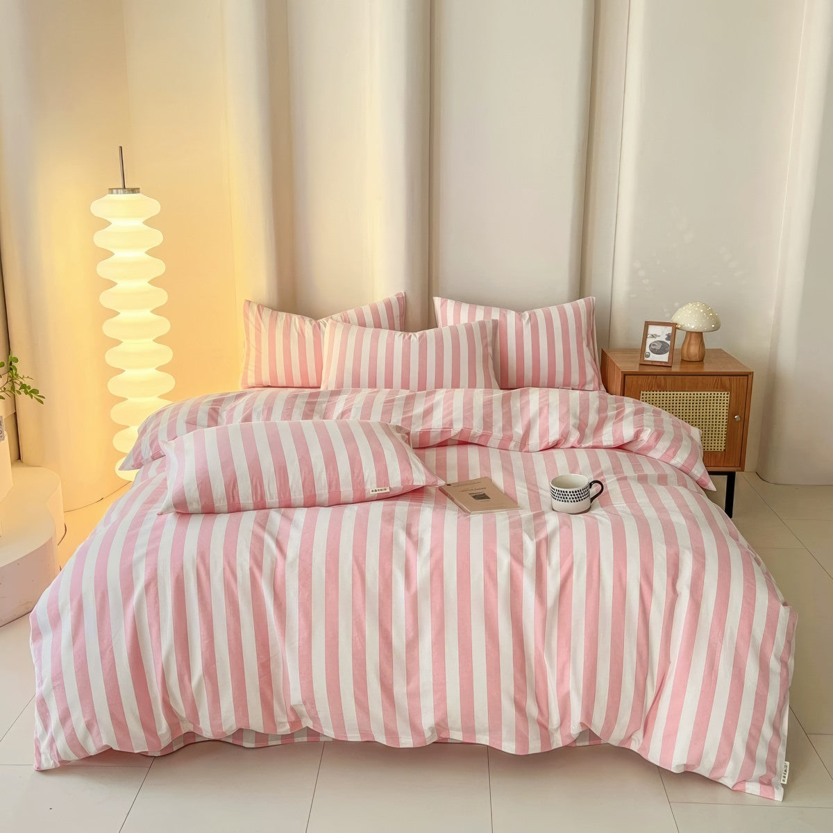 Zane - Simple Pastel Striped Bedding Set