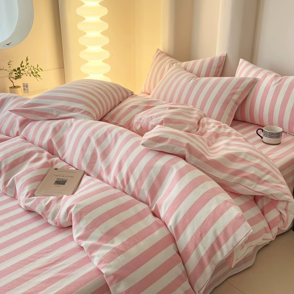 Zane - Simple Pastel Striped Bedding Set