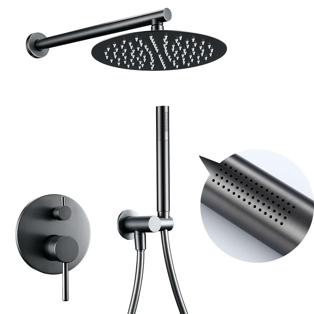 Silver Glade - Wall Mounted Rain Shower Head Set
